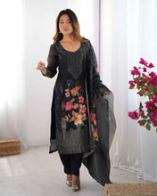 Wedding Wear Black Color Chanderi Silk Kurti For Girls