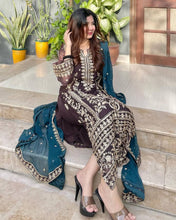 Wedding Wear Black Color Pure Chinon Silk Kurti For Women