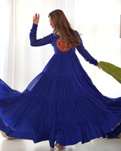 Wedding Wear Blue Color Heavy Fox Georgette Gown For Girls