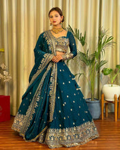 Wedding Wear Blue Color Jimi Choo Lehenga For Bride