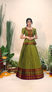 Wedding Wear Green Jequrd Silk lehenga For Women