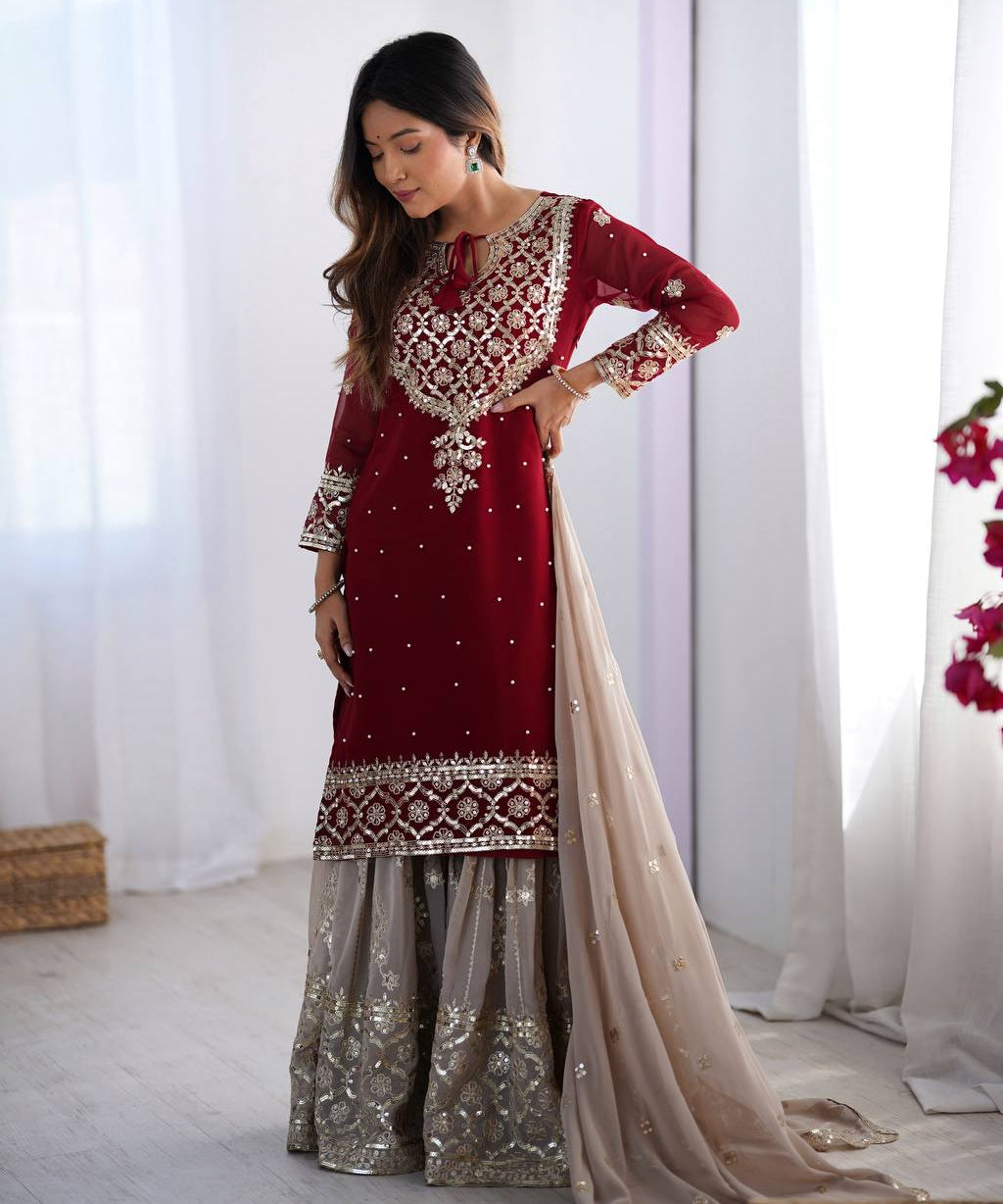 Wedding_Wear_Maroon_Color_Heavy_Faux_Georgette_Sharara_For_Girls.jpg