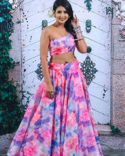 Wedding Wear Multi Color Pure Soft Tabby Organza Silk Lehenga For Girls