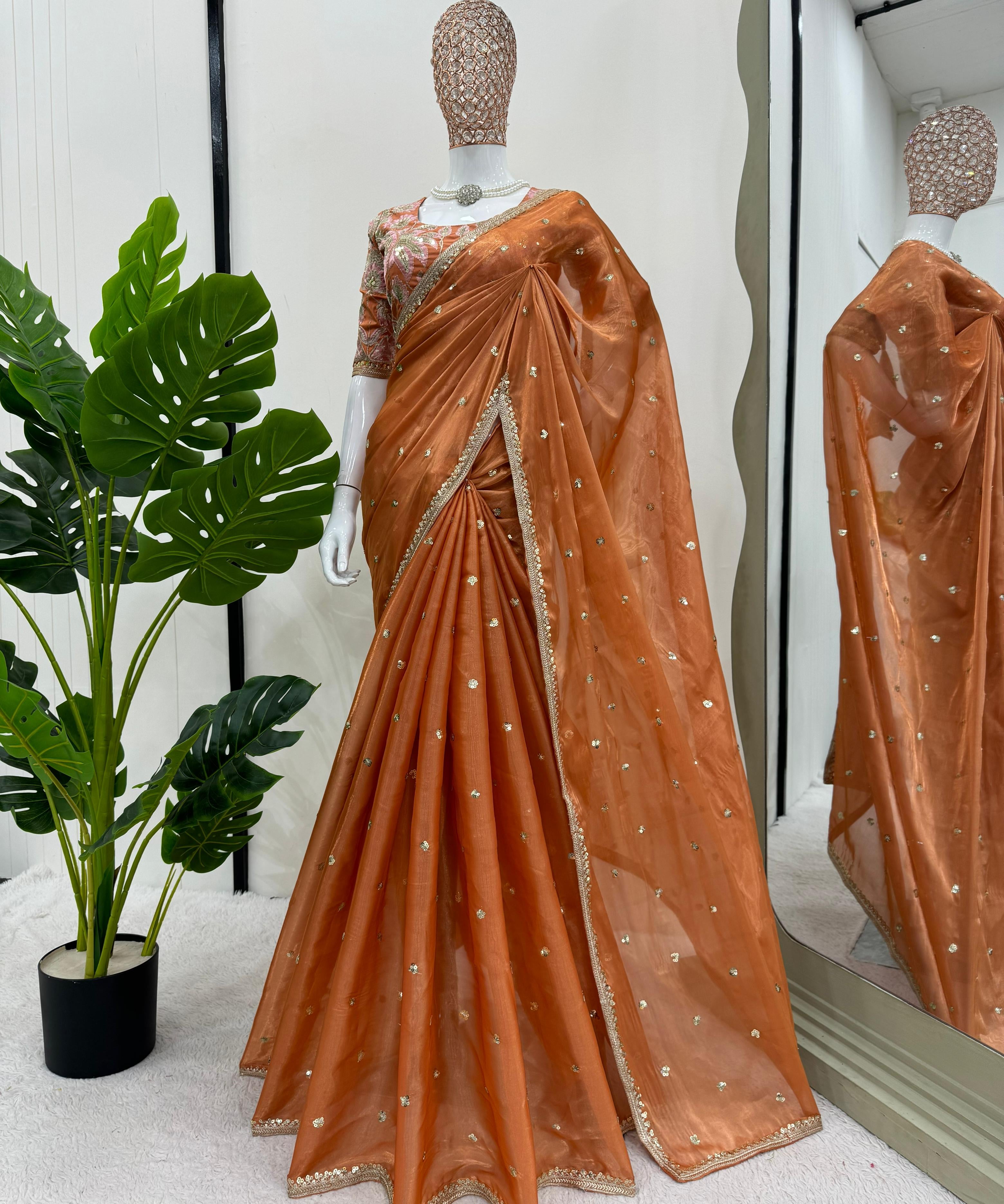Wedding_Wear_Orange_Color_Jimmy_Chu_Saree_For_Girls.jpg