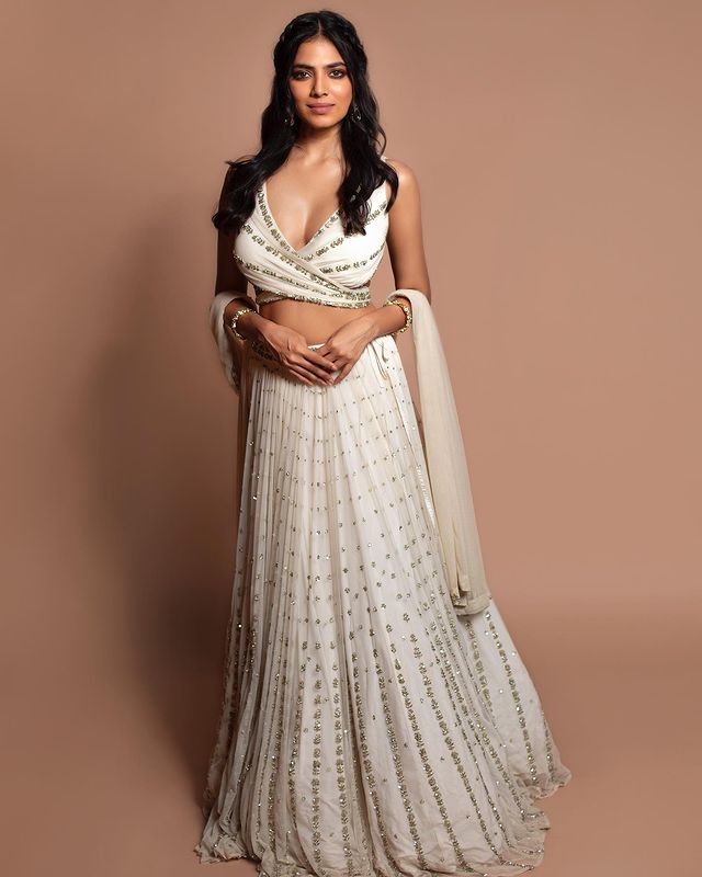 Wedding Wear White Color Georgette Lehenga For girls