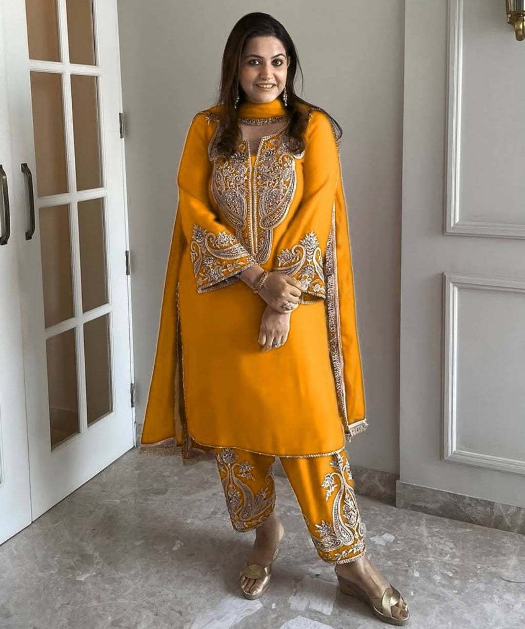 Wedding_Wear_Yellow_Color_Pure_Chinon_Silk_Kurti_For_Girls.jpg