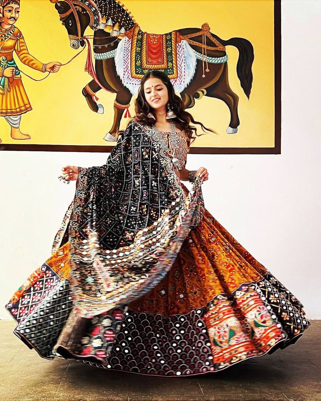 Charismatic Real Mirror Work Navratri Wear Classic Lehenga Choli