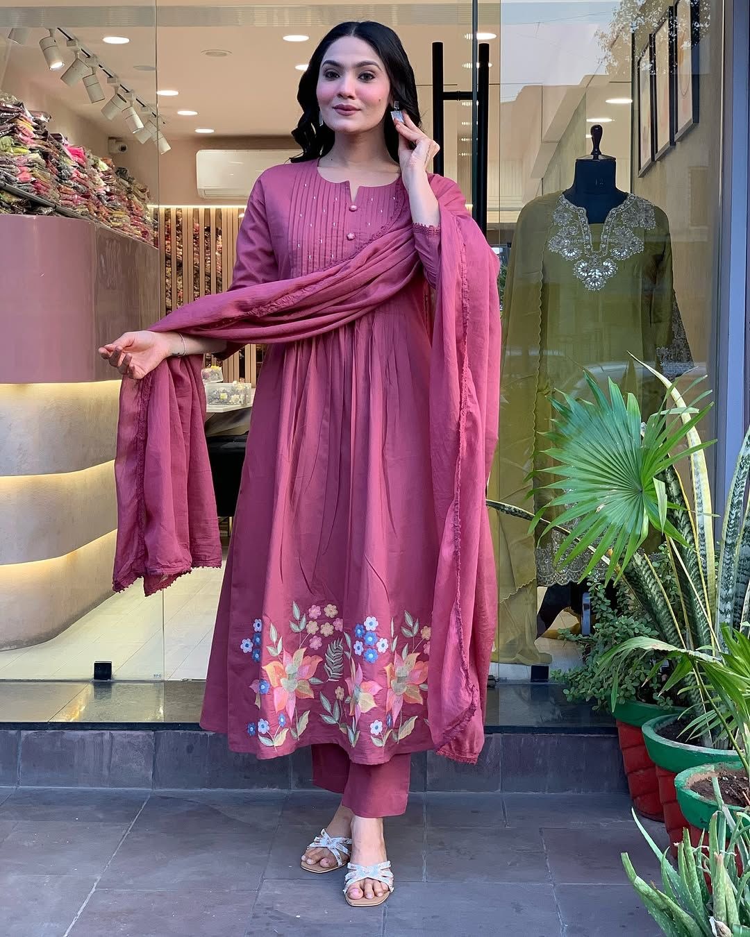 Maisha Rosewood Bloom Pure Cotton GOWN