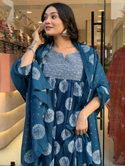 Midnight Blossom Viscose Suit Set