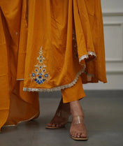 Golden Marigold Charm Cotton Anarkali Set