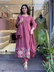Maisha Rosewood Bloom Pure Cotton GOWN