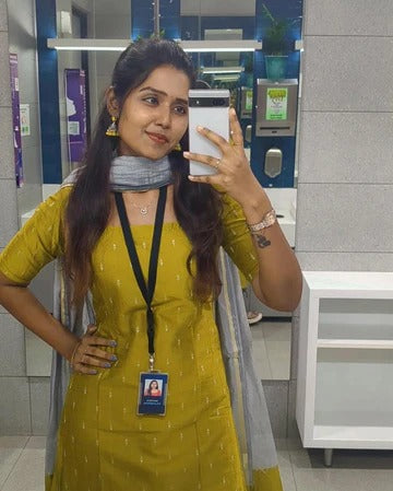 Mustard Yellow Solid Cotton Kurta Set with Grey Dupatta