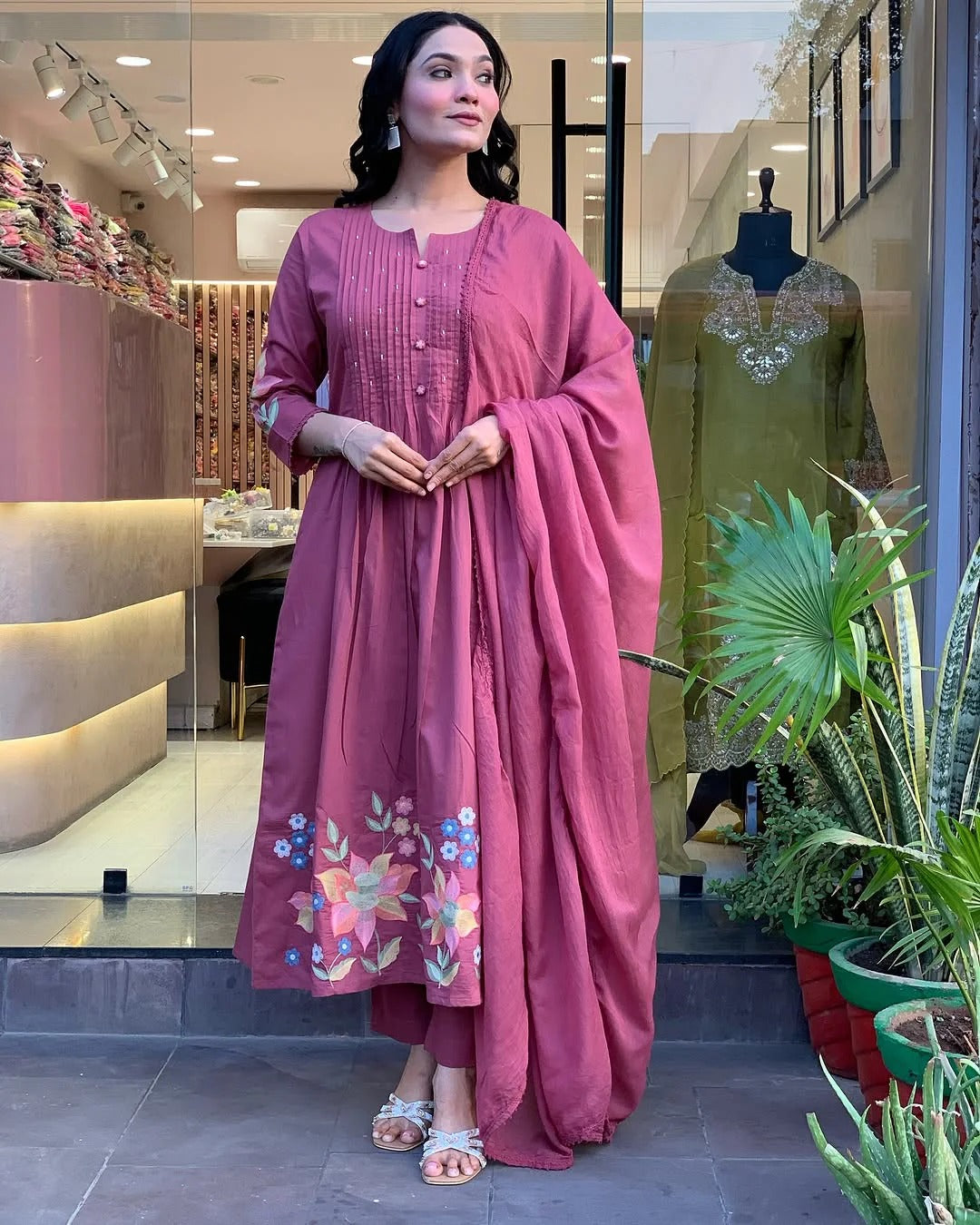 Maisha Rosewood Bloom Pure Cotton GOWN