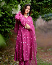 Pink Bandhani Printed Cotton Kurta Set with Dupatta