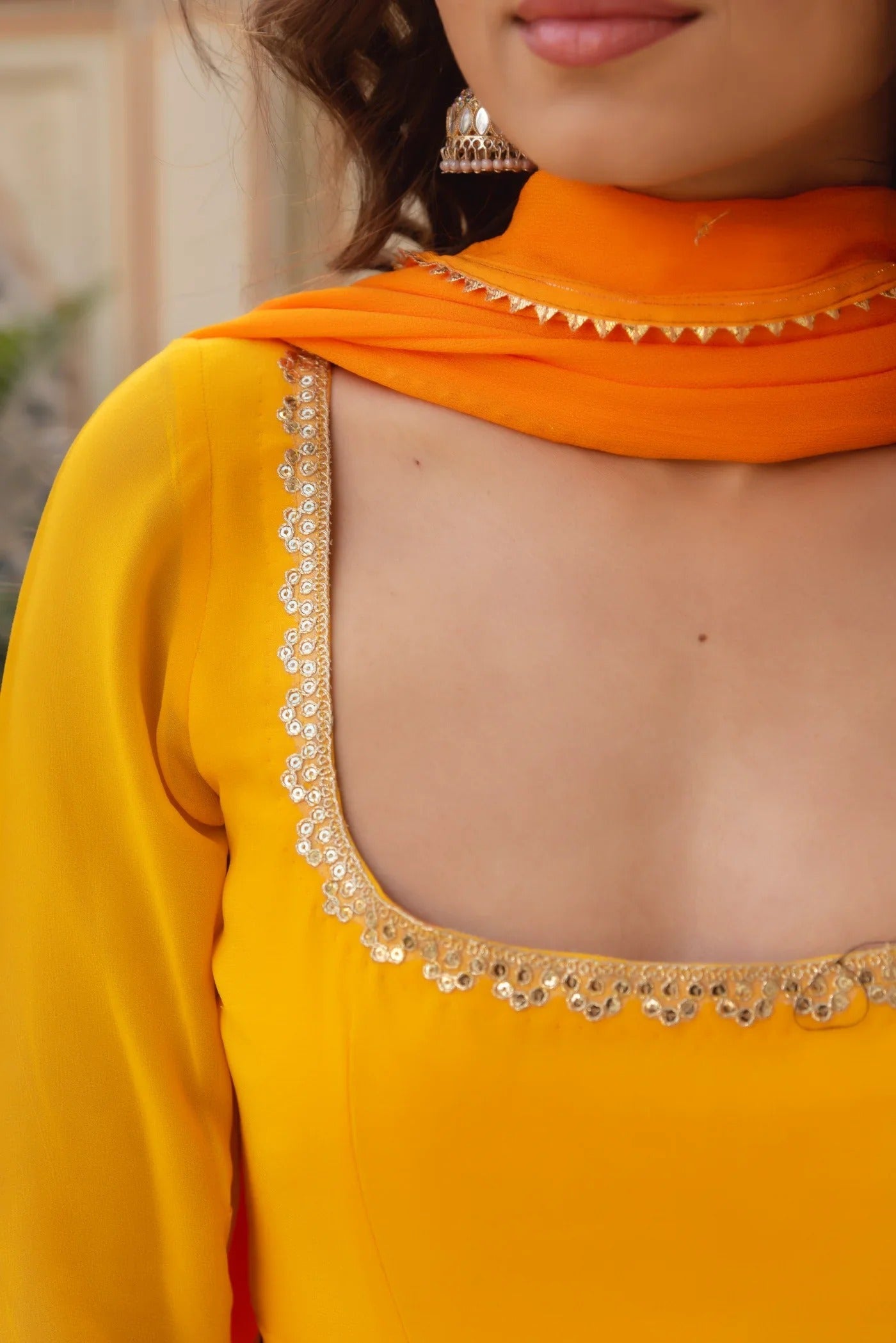 Yellow Ombre Anarkali Suit for Women