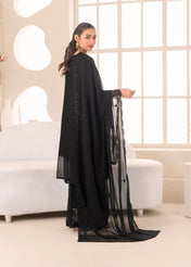 Black Sequins Embroidered Georgette Kurta Set for Women