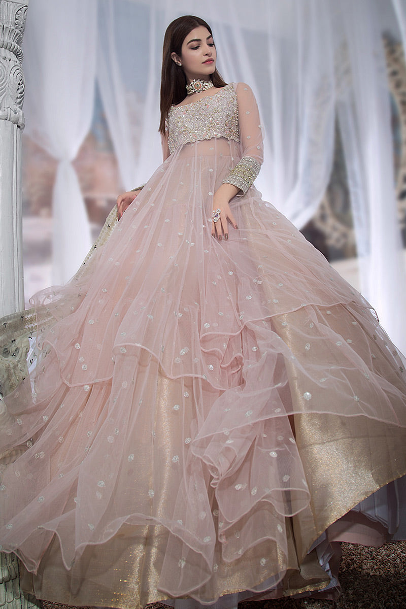 Trending Pink Color Sequevence Work Lehenga Gown