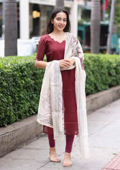 Earthen Ember Top & Dupatta set
