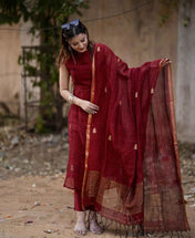 Handwoven Linen Jamdani Suit Set