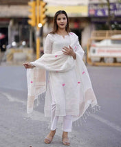 Handwoven White Kurta Set