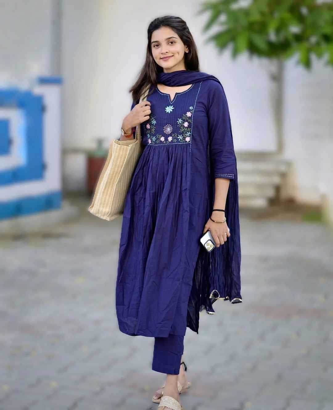 Breezy Embroidered Cotton Suit Set