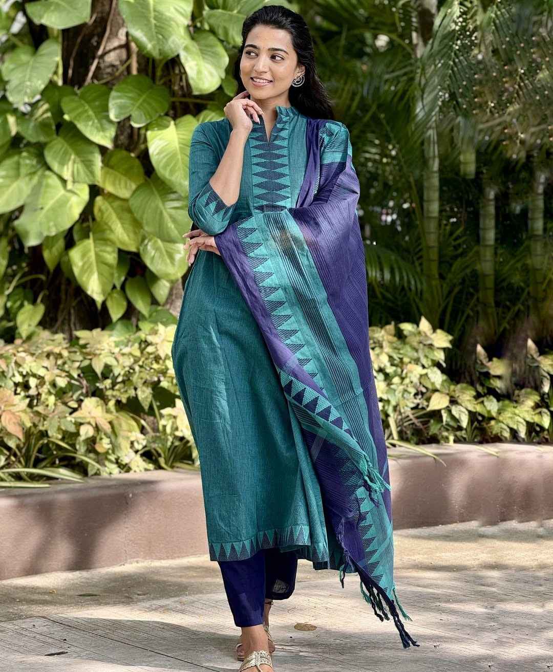 Pure South Cotton Mangalgiri Anarkali Set