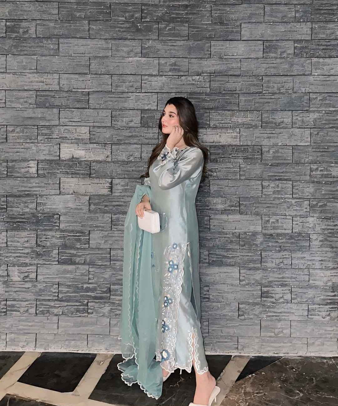 Icy Aqua Silk Suit Set