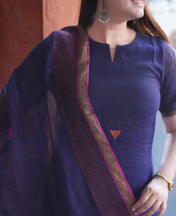 Handwoven Royal Blue Kurta Set