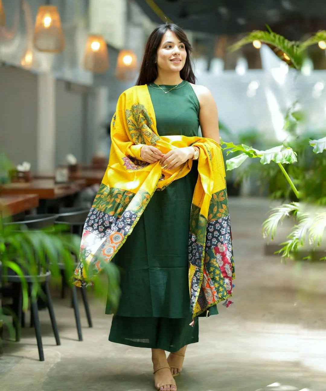 Green Color Kurta Set