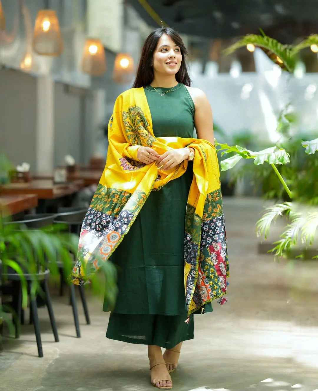 Green Color Kurta Set