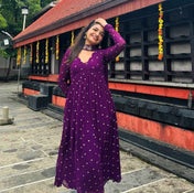 Viscose Georgette With Golden Butti