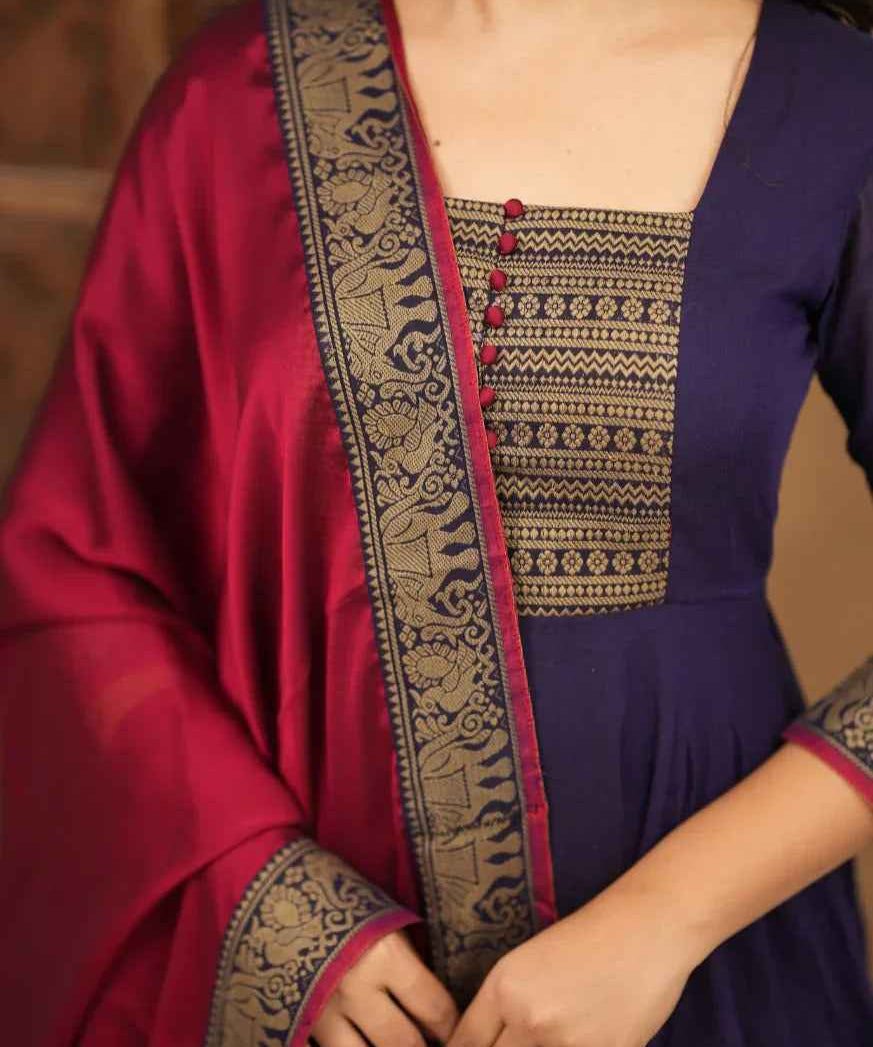 Pure Cotton Temple Anarkali