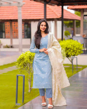 Ice Blue Tissue Suit Set