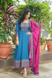 Pure Cotton Anarkali With Dupatta