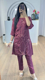 Maroon KnotWork Co-Ord Set