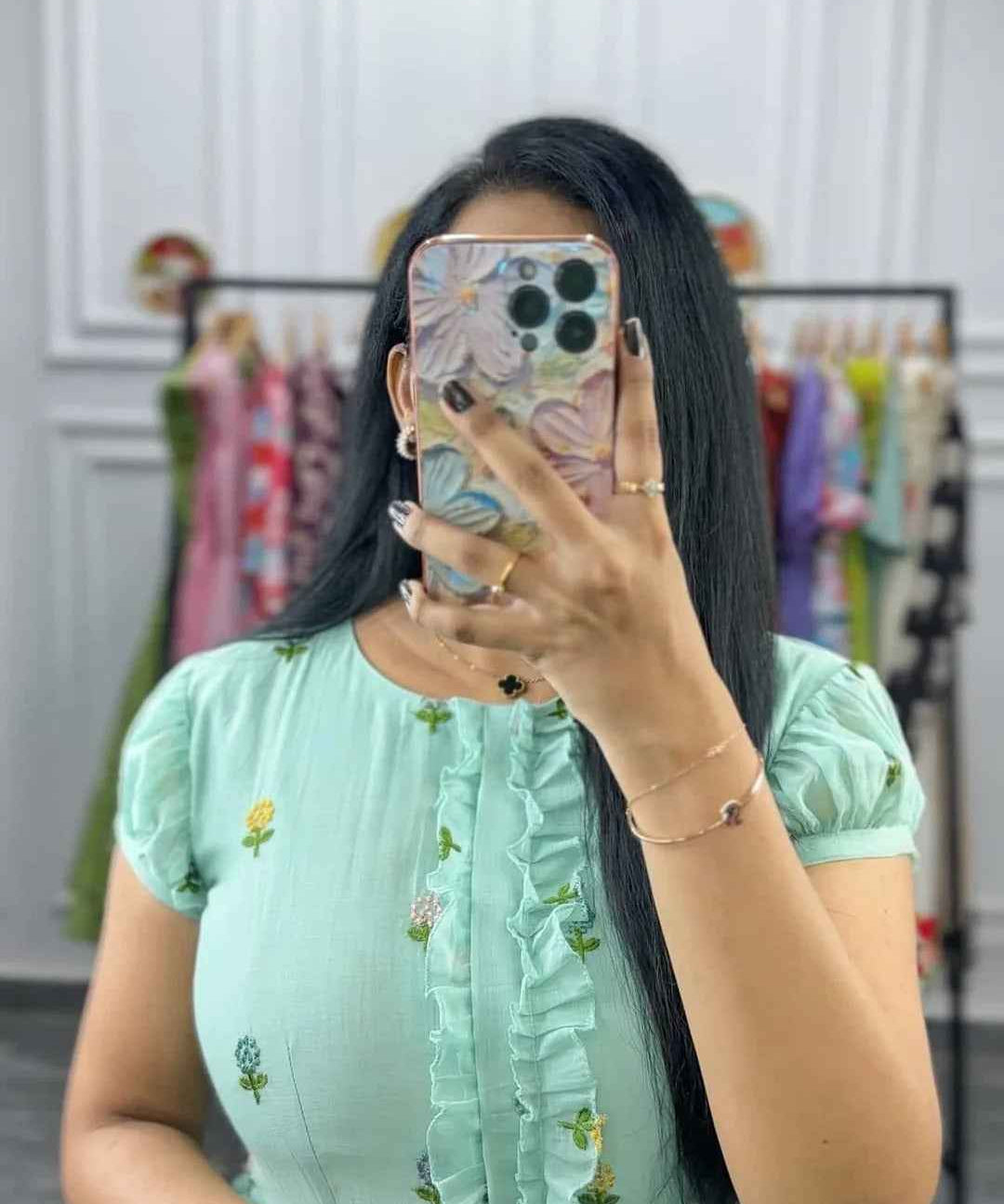 Phool (Mul Chanderi-Sea Green)