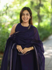 Purple Malar Narayanpet Salwar Set