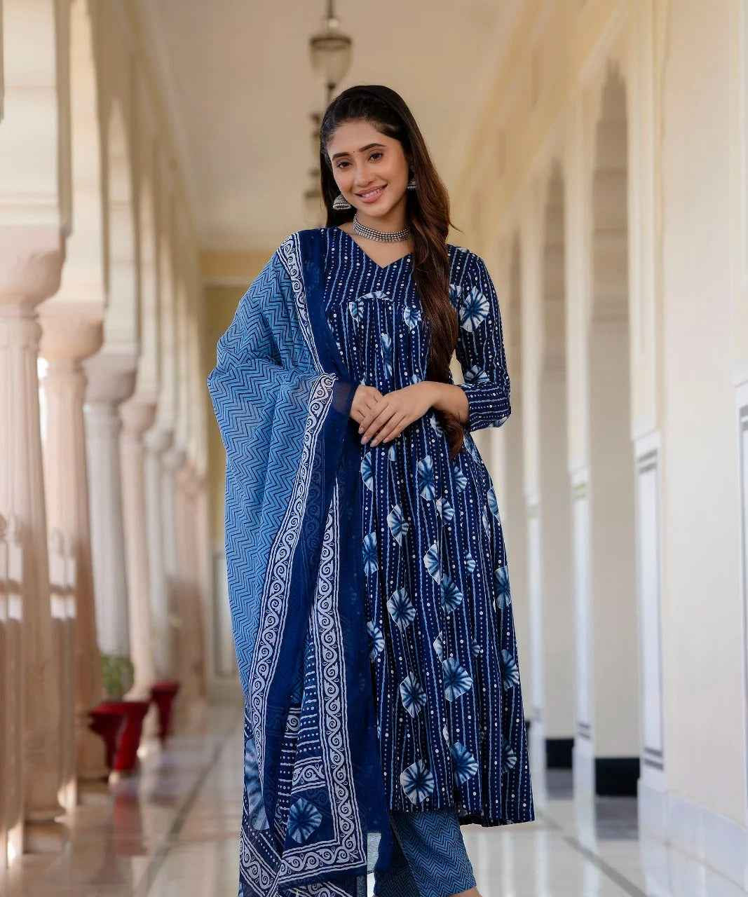 Indigo Blossom Pure Viscose Suit Set