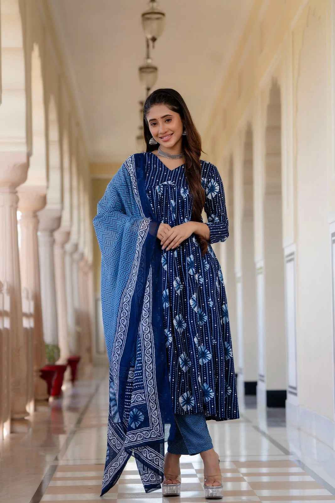 Indigo Blossom Pure Viscose Suit Set
