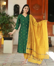 Handloom Silk Woven Kurta With Cotton Lining