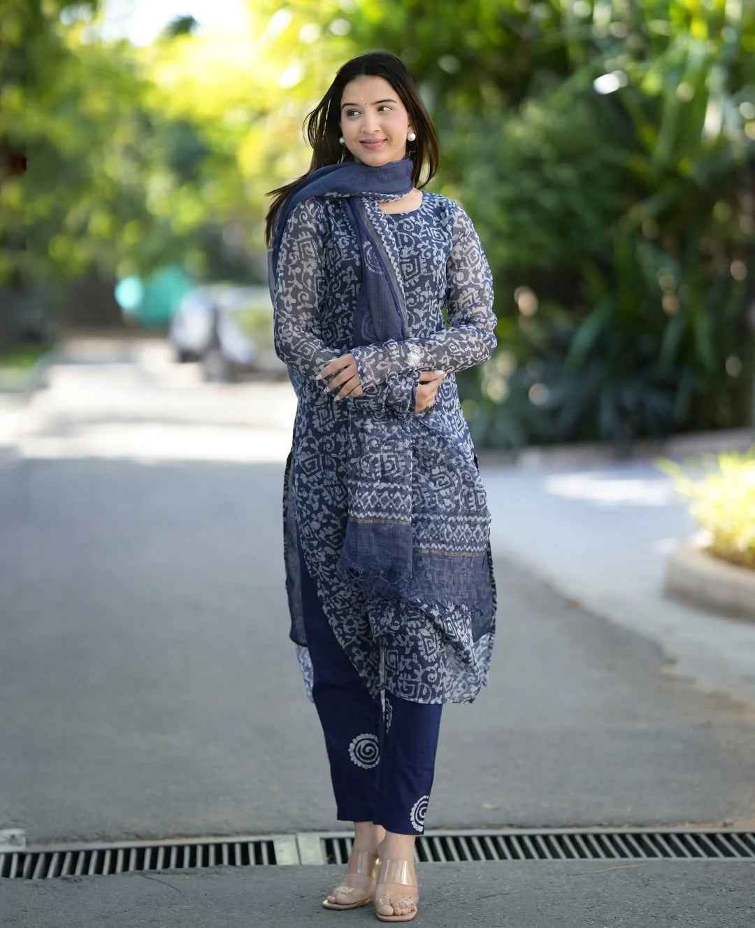 Radiate Charm Baatik Print Breezy Handblock Kota Doriya Set