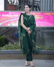 Green Linen Full Kurta Set
