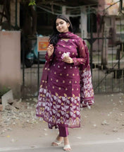 Elegance Maroon Color Kurta Set