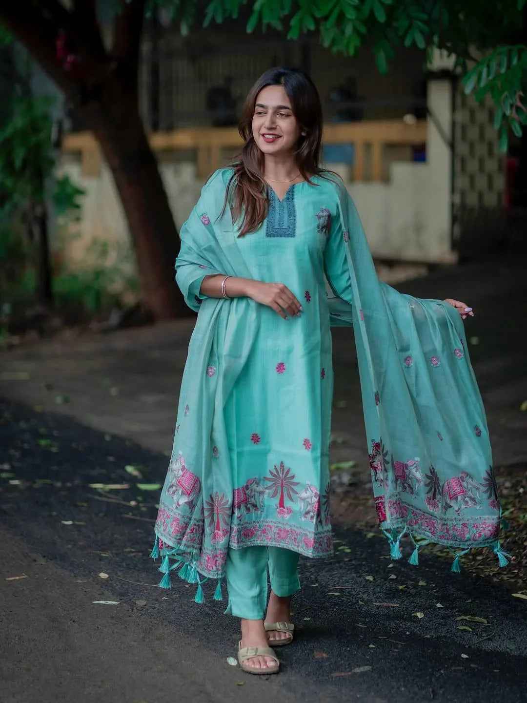 K-45 JAMDHANI COTTON WITH EMBROIDERY SALWAR SUIT