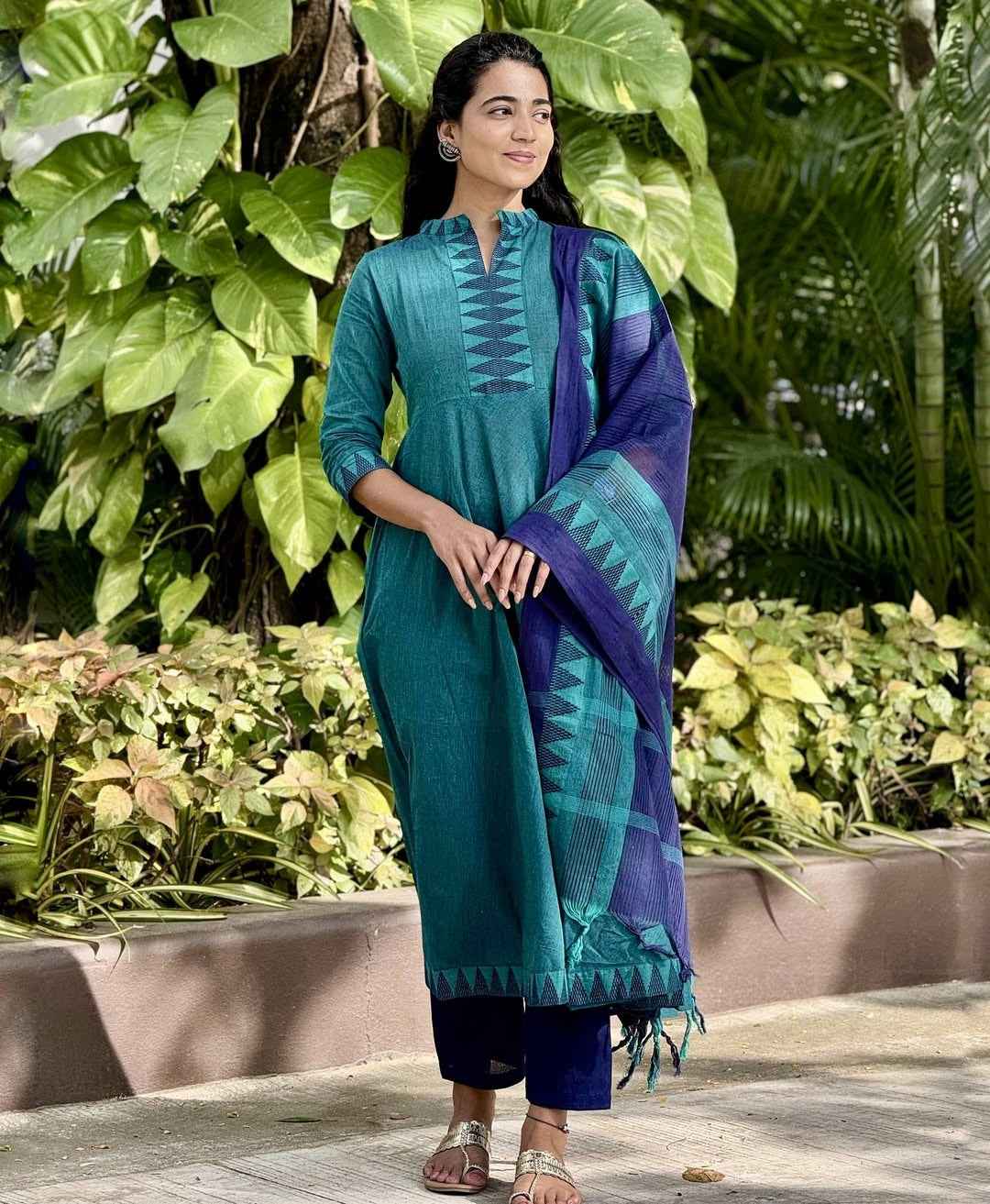 Pure South Cotton Mangalgiri Anarkali Set