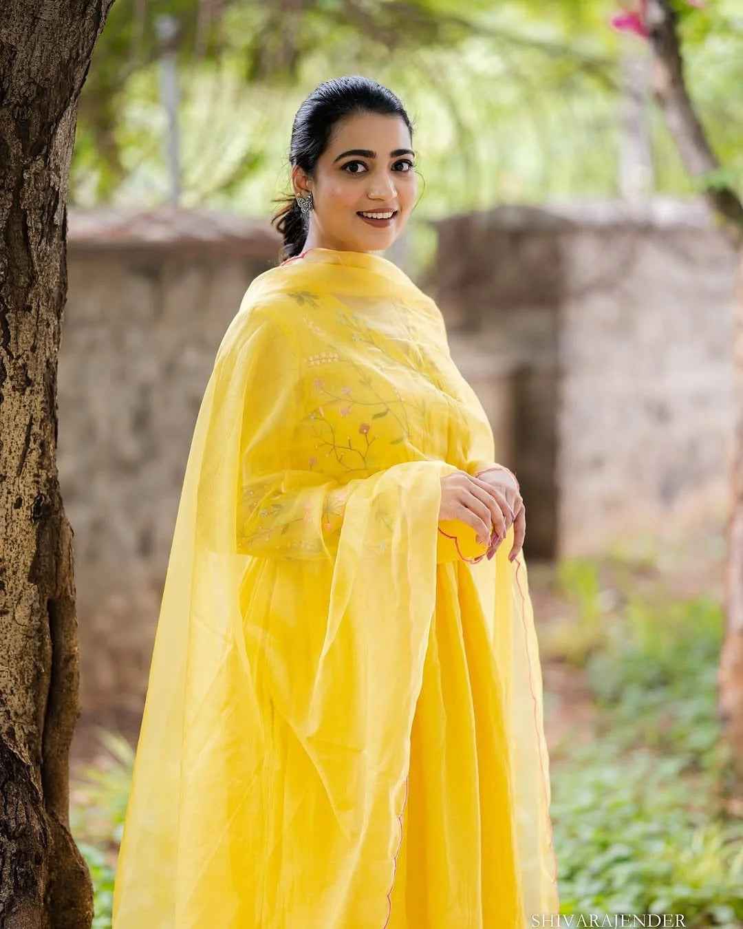 This Mul Chanderi Anarkali Kurti Set