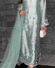 Icy Aqua Silk Suit Set