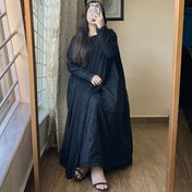 Elegant Black Embroidered Anarkali Kurta Set for Women