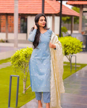 Ice Blue Tissue Suit Set