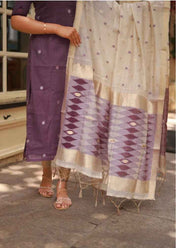 Aubergine Aura Top & Dupatta set